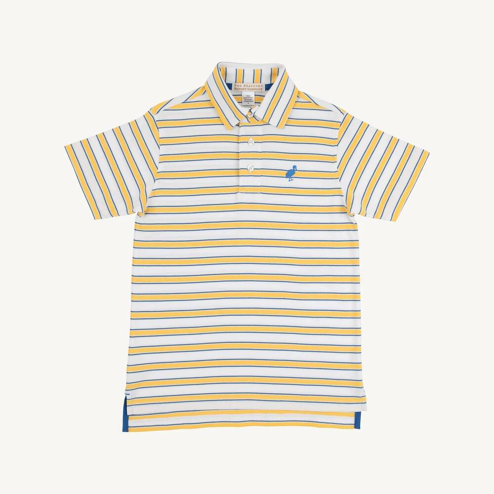 NEW THE BEAUFORT BONNET COMPANY prim & proper polo in lake claire lines & wood b - Picture 2 of 3